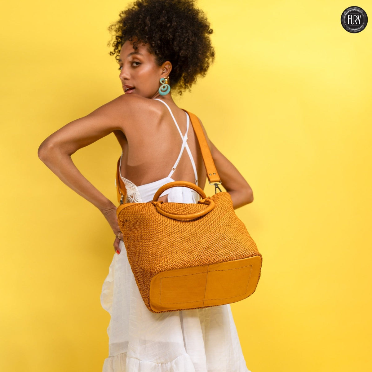 Borsa Tullia in pelle intrecciata - Fury