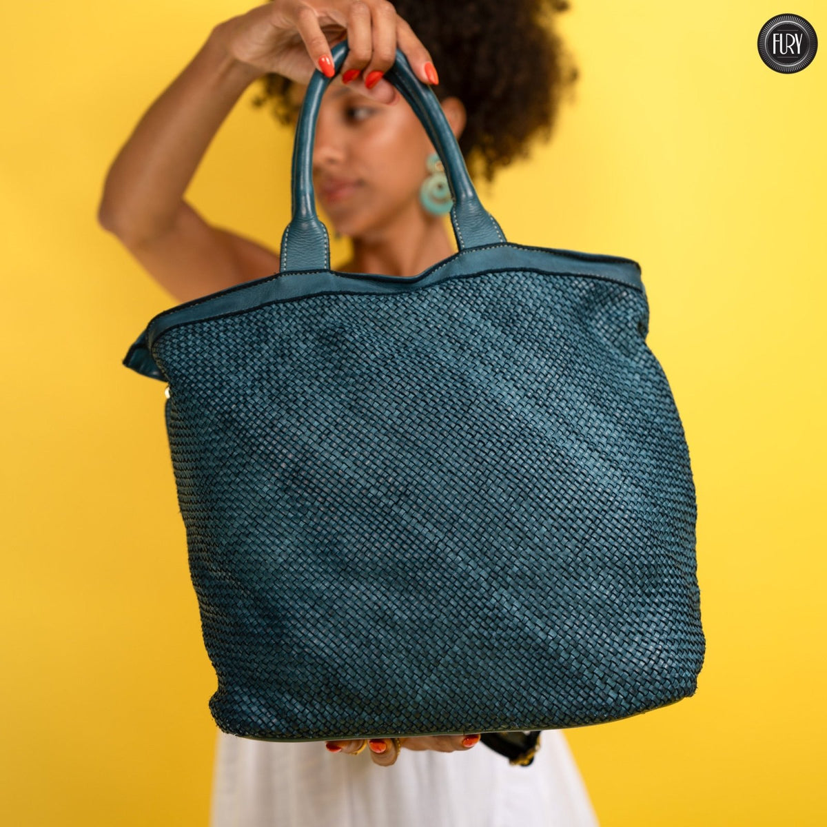 Borsa Tullia in pelle intrecciata - Fury
