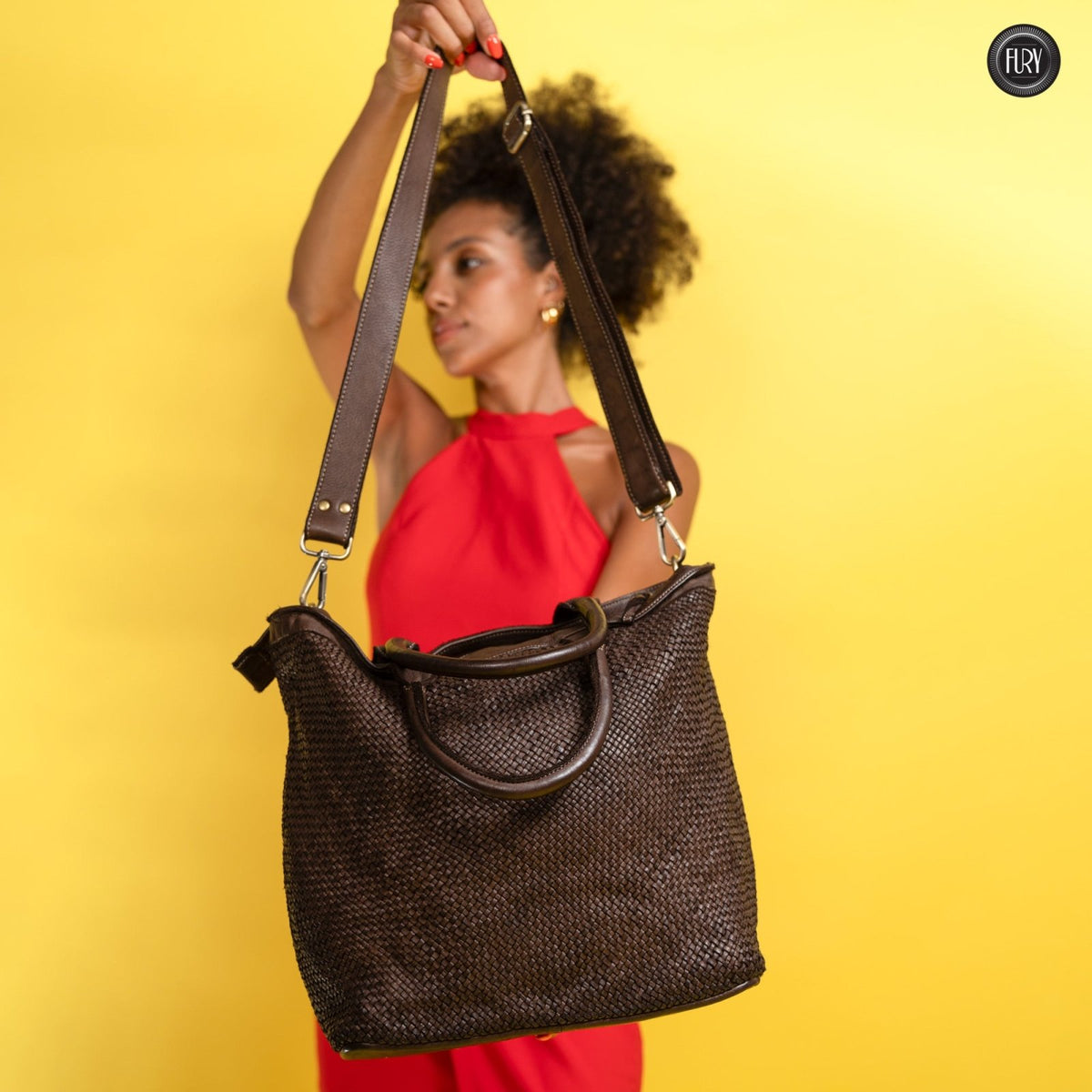 Borsa Tullia in pelle intrecciata - Fury