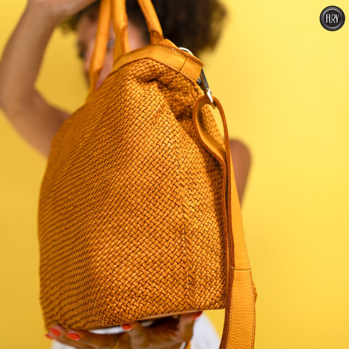 Borsa Tullia in pelle intrecciata - Fury