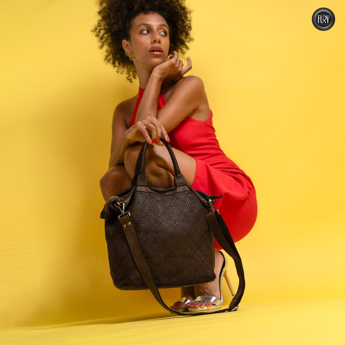 Borsa Tullia in pelle intrecciata - Fury