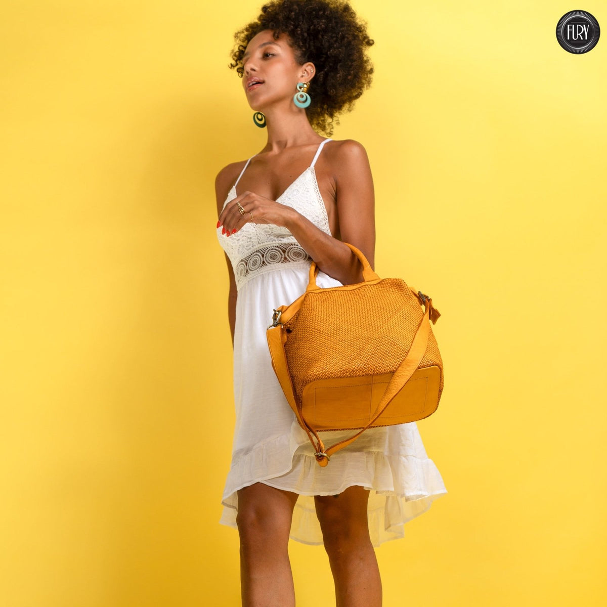 Borsa Tullia in pelle intrecciata - Fury