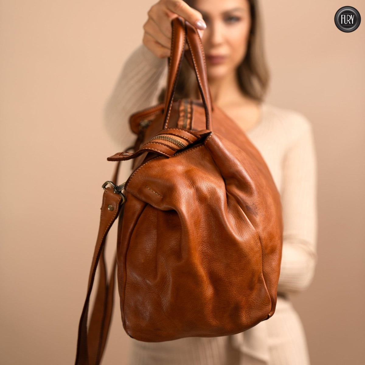 Borsa V in pelle - Fury