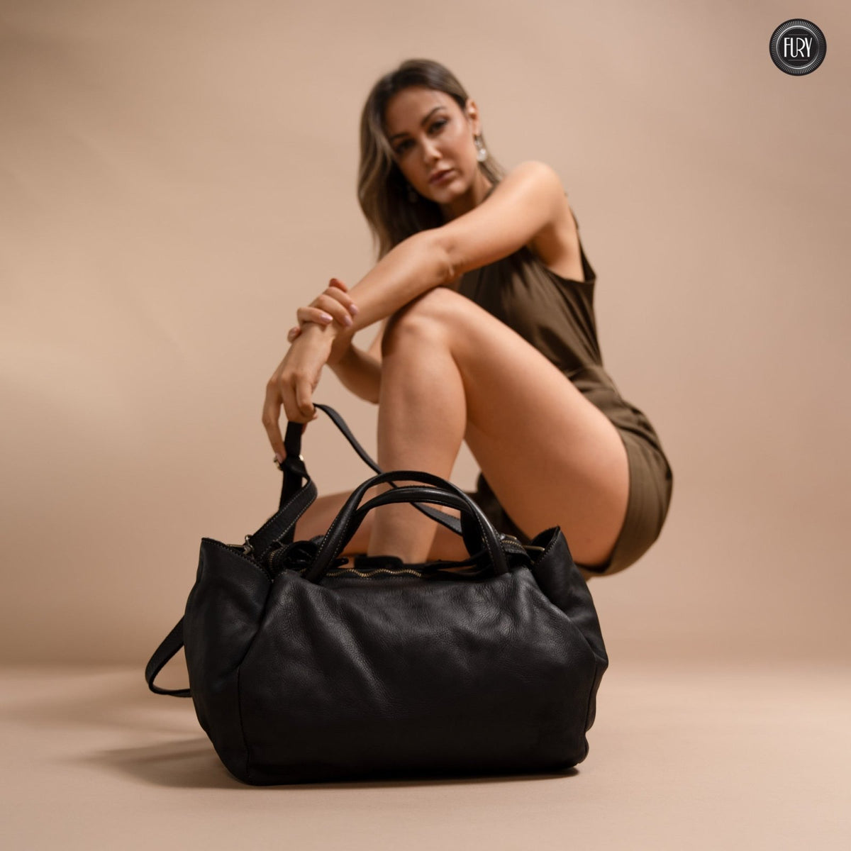 Borsa V in pelle - Fury
