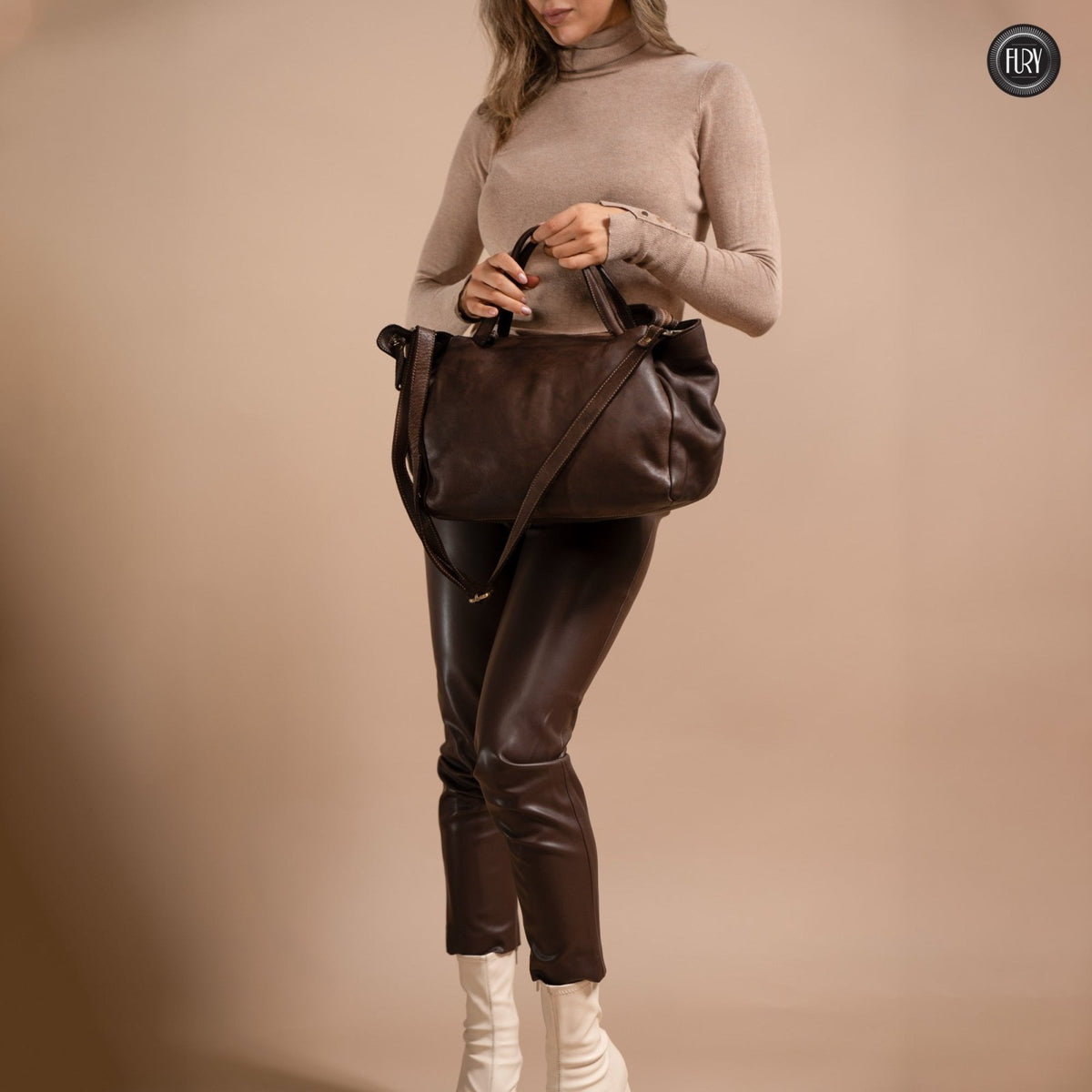 Borsa V in pelle - Fury