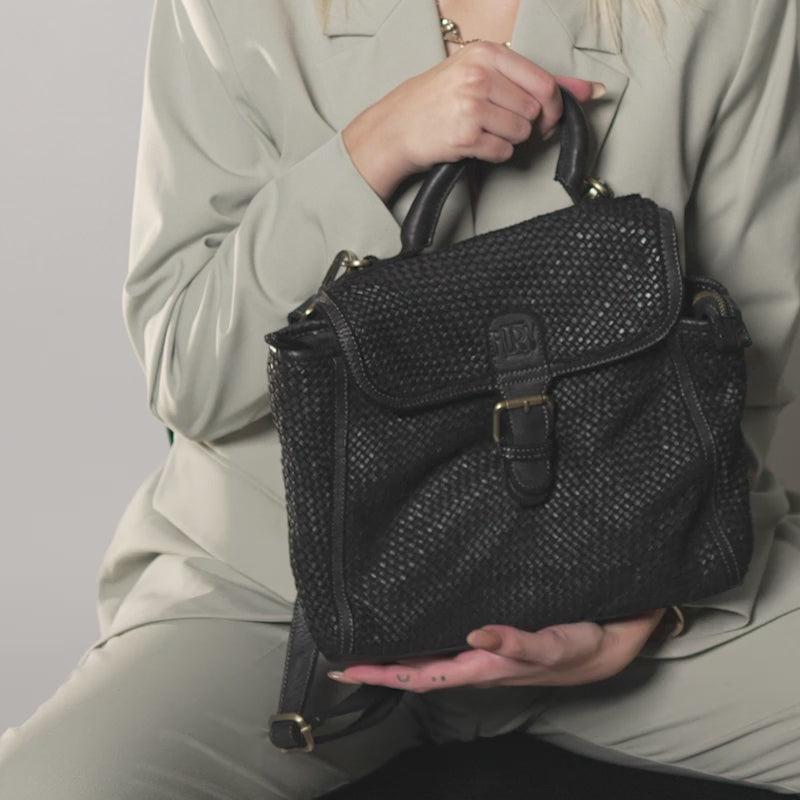 Borsa Camilla in pelle intrecciata