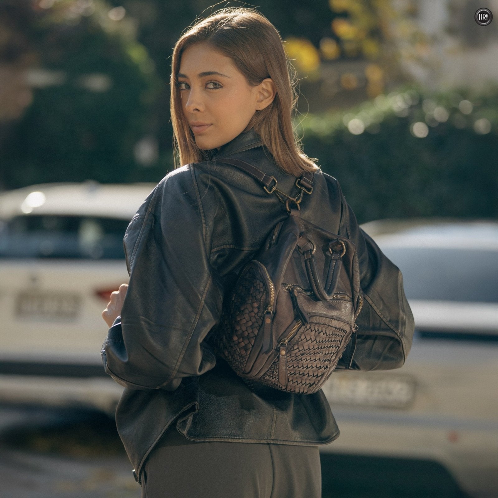 Zainetto Volterra reversibile in pelle intrecciata - Fury