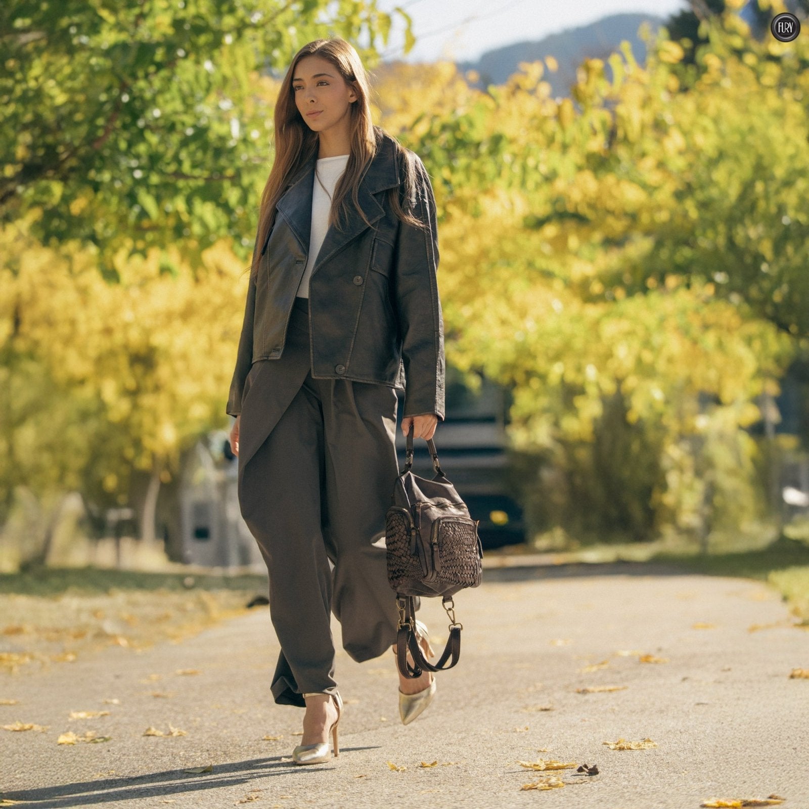 Zainetto Volterra reversibile in pelle intrecciata - Fury