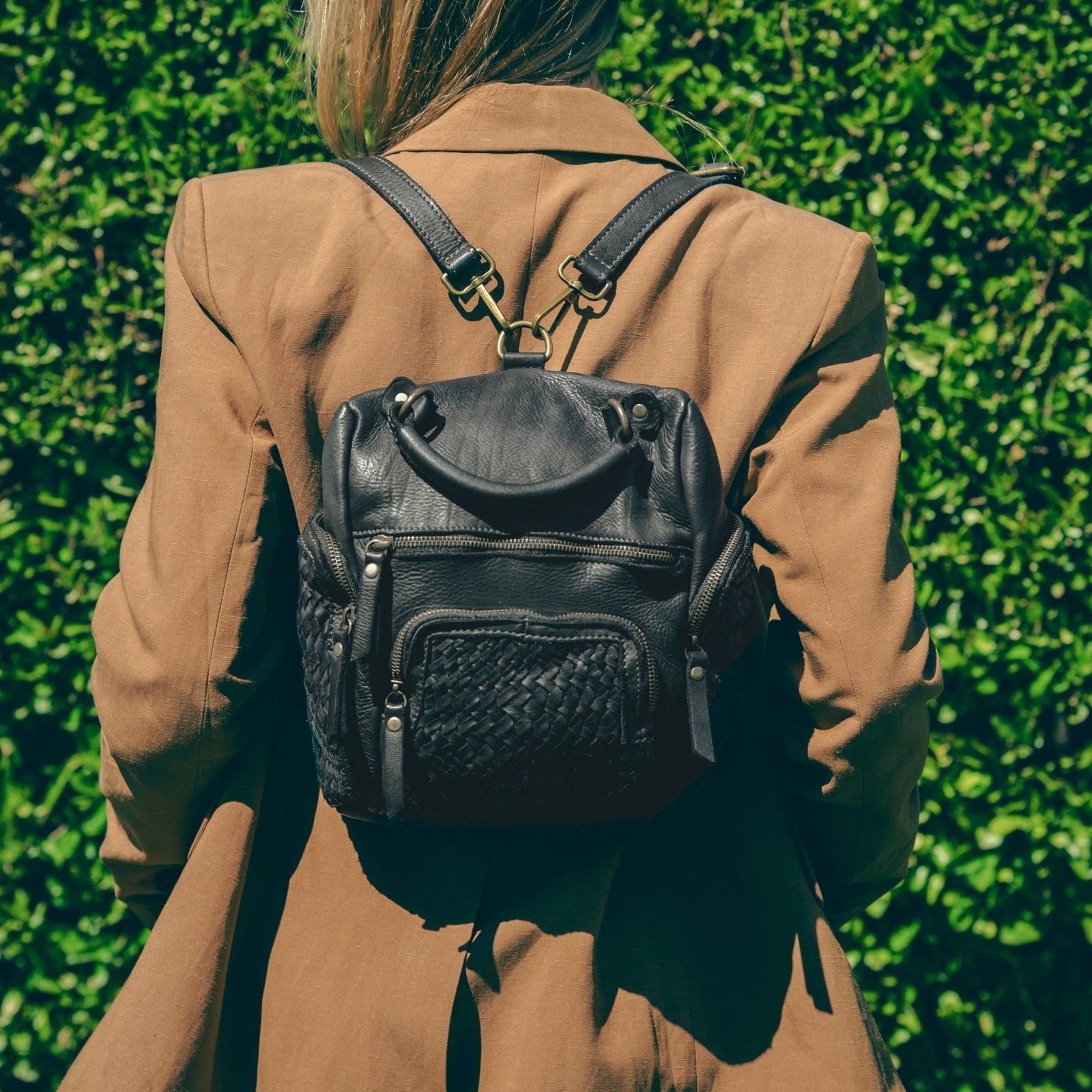 Zainetto Volterra reversibile in pelle intrecciata - Fury