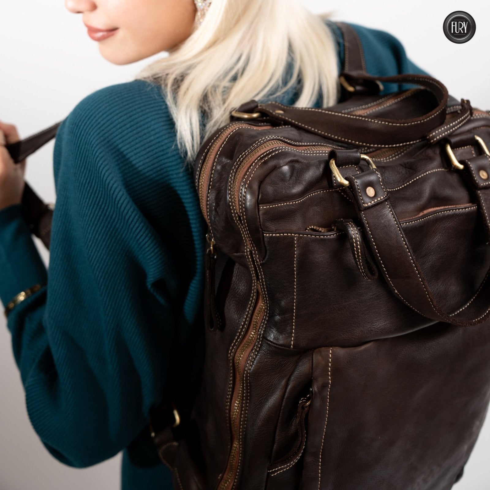 Zaino Daily unisex in pelle - Fury