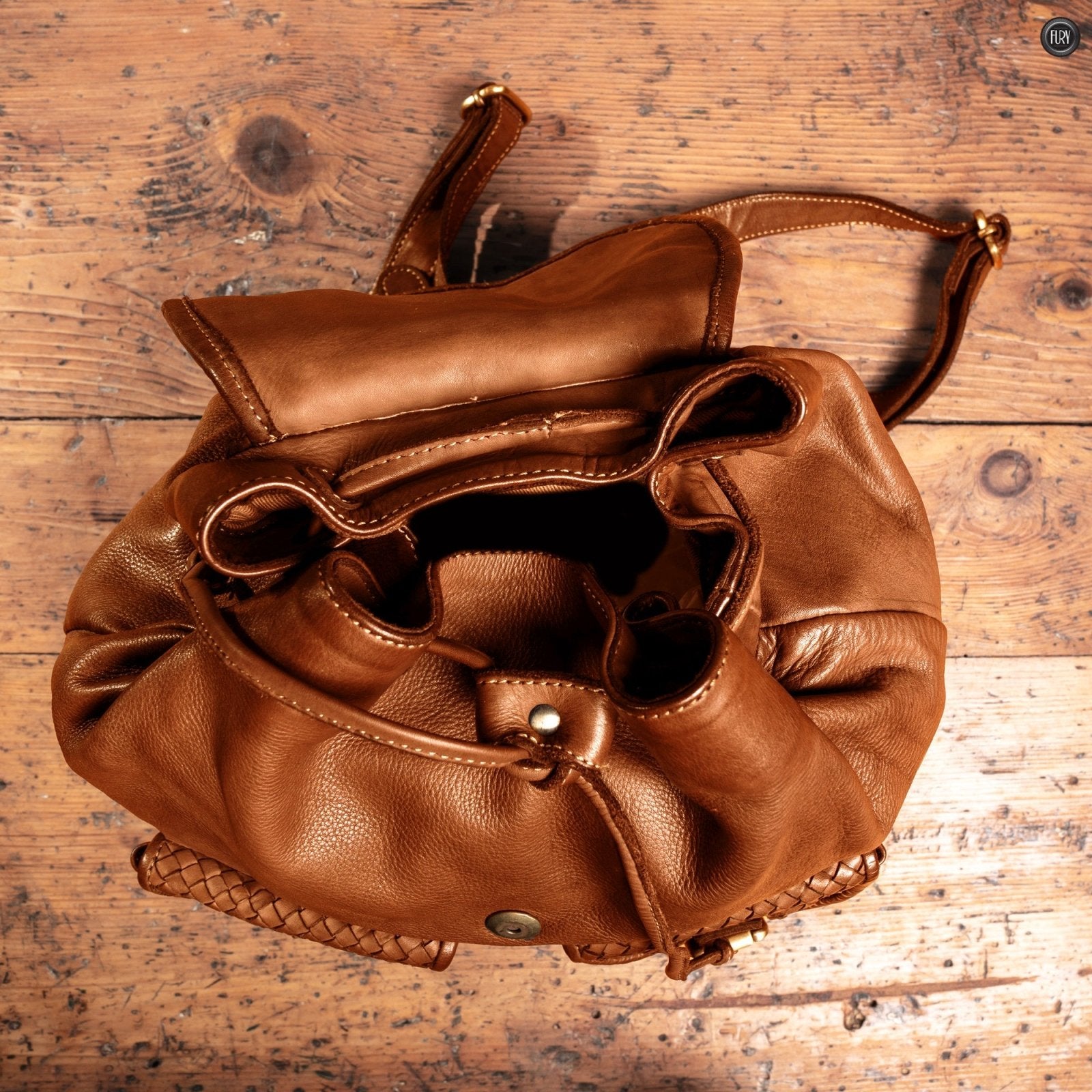 Zaino Lorenzo in pelle intrecciata - Fury