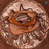 Borsa a spalla in pelle vintage con frange lunghe Fury Bags#colore_cuoio