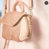 Borsetta Siena in pelle intrecciata Fury#colore_cipria