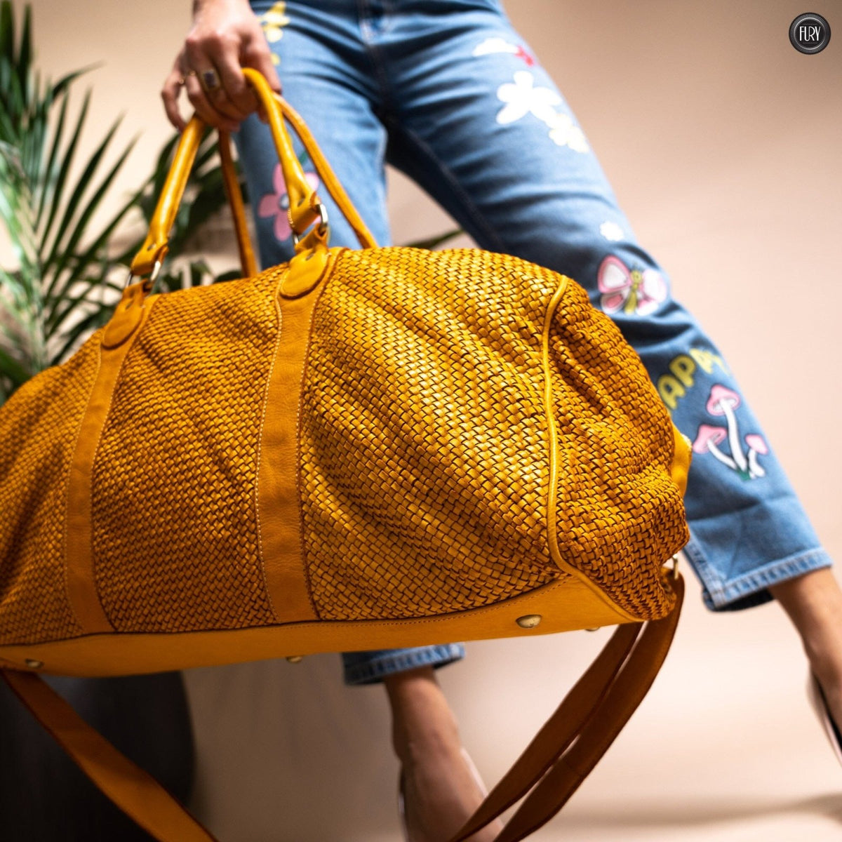 Borsone Magellano in pelle intrecciata - Fury