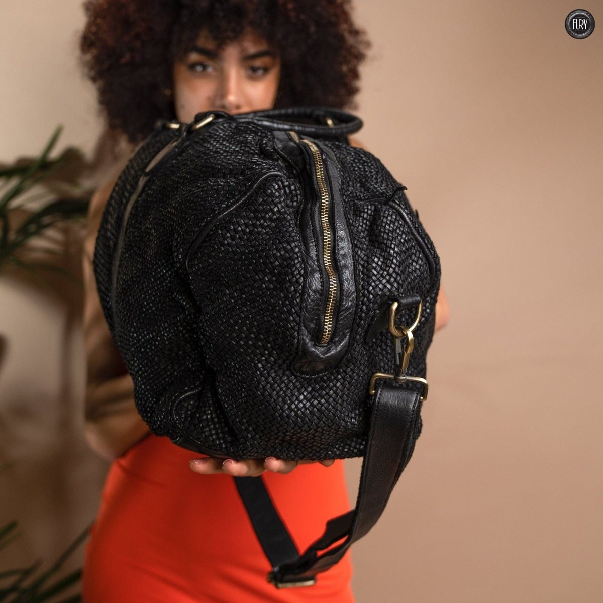 Borsone Magellano in pelle intrecciata - Fury