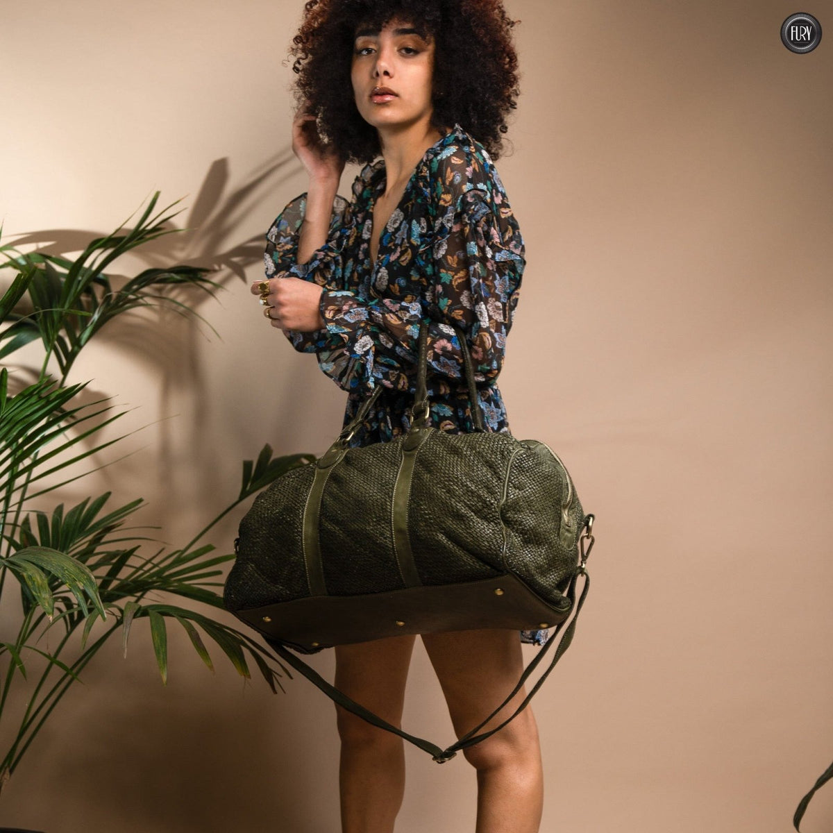 Borsone Magellano in pelle intrecciata - Fury