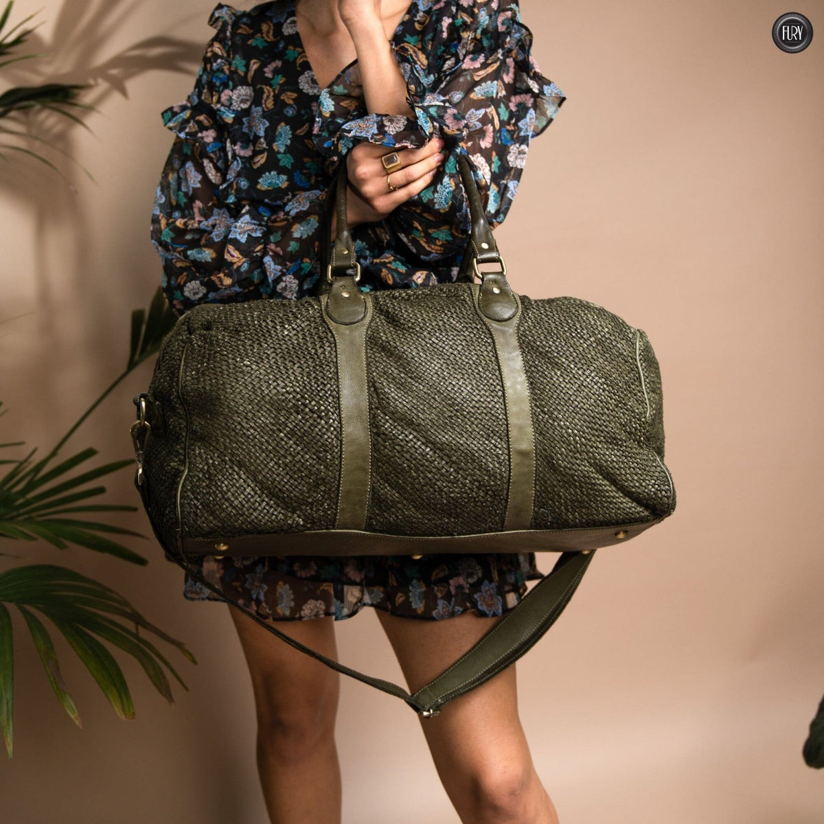 Borsone Magellano in pelle intrecciata - Fury