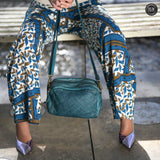 Pochette Isotta in pelle intrecciata Fury Bags#colore_ottanio