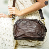 Pochette Isotta in pelle intrecciata Fury Bags#colore_testa-di-moro