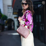 Pochette Isotta in pelle intrecciata Fury Bags#colore_cipria